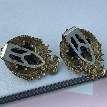 1940s Stamped Brass Fur Clips Jewelry Bloomers and Frocks